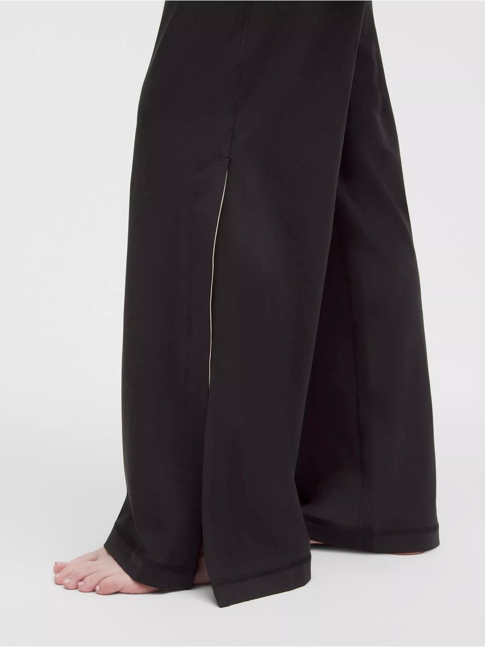 lululemon Align Side-Slit SHR Black Wide-Leg Yoga Pant Ivory Waistband 6 - Picture 3 of 11